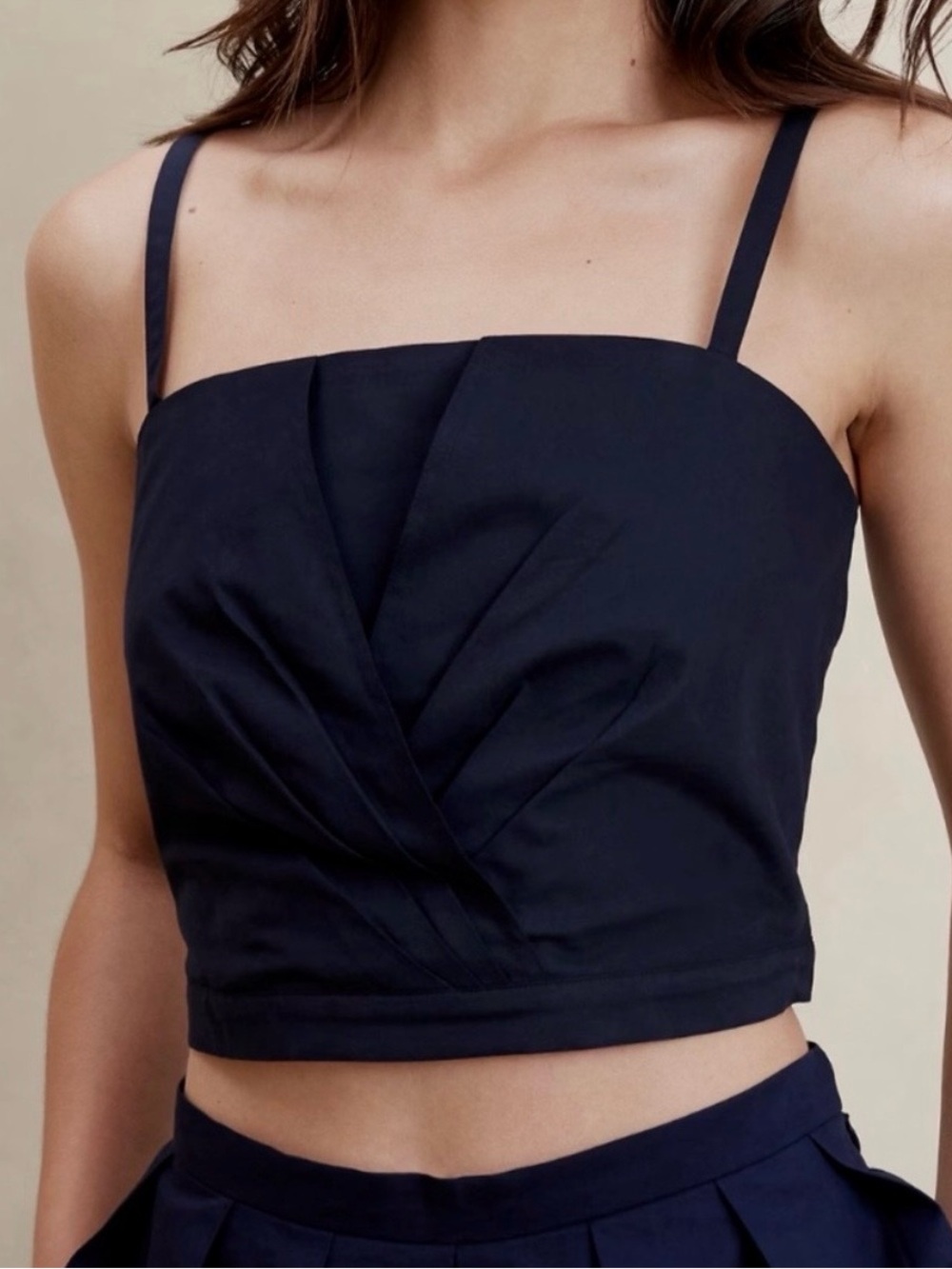 Banana Republic Navy Structured Cropped Camisole